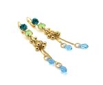 Earrings By Mariana Woman Lovely Blue Zircon and Mint Green Swarovski Crystals - Image 2