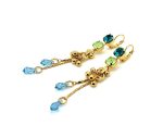 Earrings By Mariana Woman Lovely Blue Zircon and Mint Green Swarovski Crystals