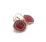 Earrings By Mariana My Treasures Coll. Octagon Cluster Siam & Ruby Austrian Crystals - Image 3
