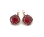 Earrings By Mariana My Treasures Coll. Octagon Cluster Siam & Ruby Austrian Crystals - Image 2