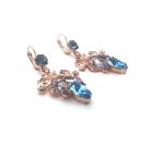 Earrings by Mariana Electric Blue Coll. Luxurious Denim Blue, Royal Purple, Sapphire, & Pearl Austrian Crystals - Image 3