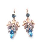 Earrings by Mariana Electric Blue Coll. Luxurious Denim Blue, Royal Purple, Sapphire, & Pearl Austrian Crystals