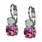 Earrings by Mariana Woman Fab Rose and White Opal Swarovski Crystals - Image 2