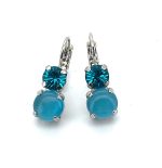 Earrings By Mariana Woman Beautiful Opal and Blue Zircon Swarovski Crystals - Image 3