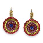 Earrings by Mariana Pretty Woman Coll. Sassy Siam, Yellow, Fuchsia, & Royal Blue Austrian Crystals - Image 3