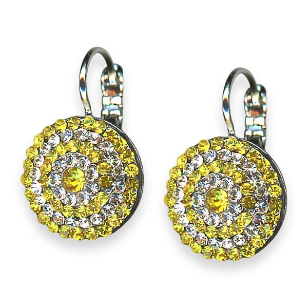 Earrings by Mariana Fields of Gold Coll. Sassy Lt Yellow & Clear Austrian Crystals