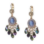 Earrings by Mariana Electric Blue Coll. Boho Gypsy Blue Opal, Pearl, Royal Purple, & Luminous Green Austrian Crystals - Image 3