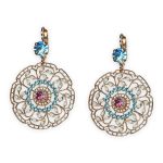 Earrings by Mariana Banana Split Coll. Boho Gypsy Aquamarine, White Opal, & Rose Austrian Crystals - Image 2