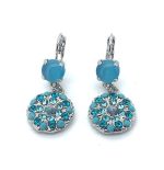 Earrings By Mariana Woman Dangling Blue Opal and Blue Zircon Swarovski Crystals - Image 4