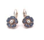 Earrings by Mariana Electric Blue Coll. Floral Aquamarine & Pearl Austrian Crystals