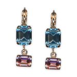 Earrings by Mariana Banana Split Coll. Exquisite Aquamarine & Rose Austrian Crystals - Image 3