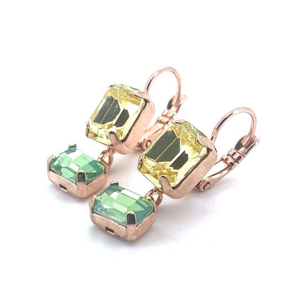Earrings By Mariana Blondie Solis Coll. Jonquil & Pacific Opal Austrian Crystals