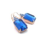 Earrings By Mariana Woman Classy Royal Blue and Aquamarine Swarovski Crystals-RG - Image 3