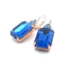 Earrings By Mariana Woman Classy Royal Blue and Aquamarine Swarovski Crystals-RG - Image 2