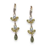 Earrings by Mariana Fields of Gold Coll. Elegant Lt Yellow, Clear, & Moonlight Austrian Crystals