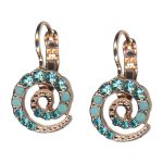 Earrings by Mariana Addicted to Love Coll. Shell Encrusted Aquamarine, Turq, & Blue Zircon Austrian Crystals - Image 2