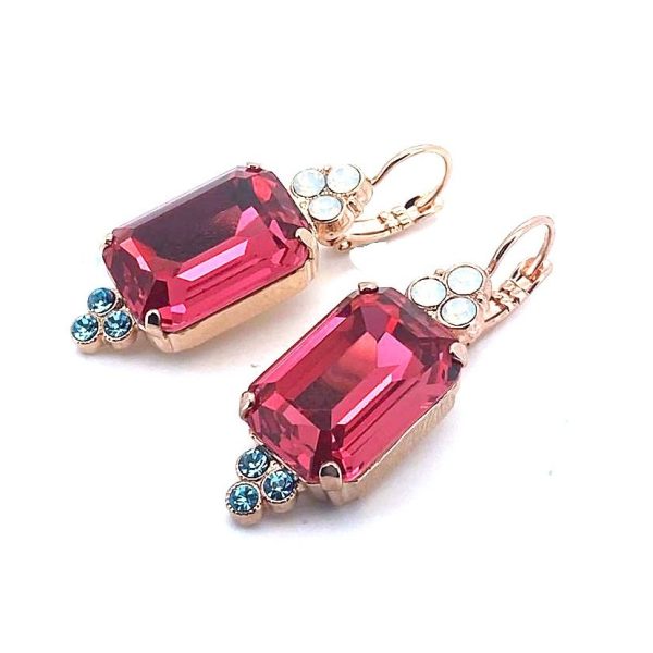 Earrings By Mariana Beautiful Rose and Aquamarine Swarovski Crystals