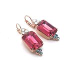 Earrings By Mariana Beautiful Rose and Aquamarine Swarovski Crystals - Image 3