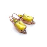 Earrings By Mariana Woman Exquisite Yellow Opal and Clear Swarovski Crystals - Image 3