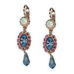 Earrings by Mariana Banana Split Coll. Adorable Aquamarine, White Opal, & Rose Austrian Crystals