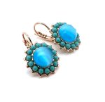 Earrings By Mariana Woman Fab Floral Blue Opal and Turquoise Swarovski Crystals - Image 3