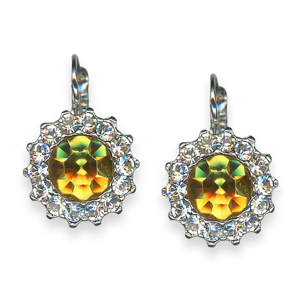 Earrings By Mariana Woman Lovely Light Yellow and Clear Swarovski Crystals