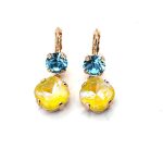 Earrings By Mariana Charming Aquamarine and Sunshine Delight Swarovski Crystals - Image 2