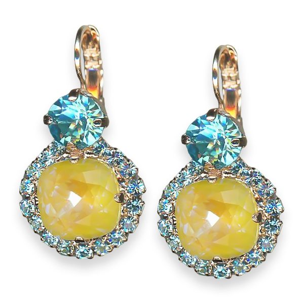 Earrings by Mariana Woman Sunshine Delight and Aquamarine Swarovski Crystals