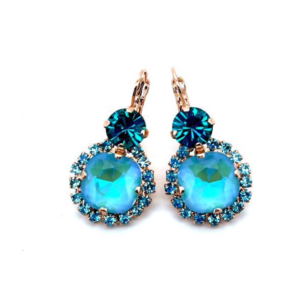 Earrings By Mariana Woman Shimmering Laguna Delight and Zircon Swarovski Crystals