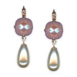 Earrings by Mariana Banana Split Coll. Alluring Sun Kissed Lavender & Coated Pearl Austrian Crystals - Image 3