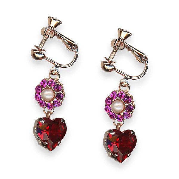 Earrings by Mariana Roxanne Coll. Precious Pearl, Siam, & Fuchsia Austrian Crystals