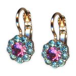 Earrings by Mariana Banana Split Coll. Exquisite Floral Rose & Aquamarine Austrian Crystals - Image 2