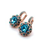 Earrings By Mariana Woman Timeless Blue Zircon and Turquoise Swarovski Crystals - Image 2