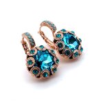 Earrings By Mariana Woman Timeless Blue Zircon and Turquoise Swarovski Crystals - Image 4