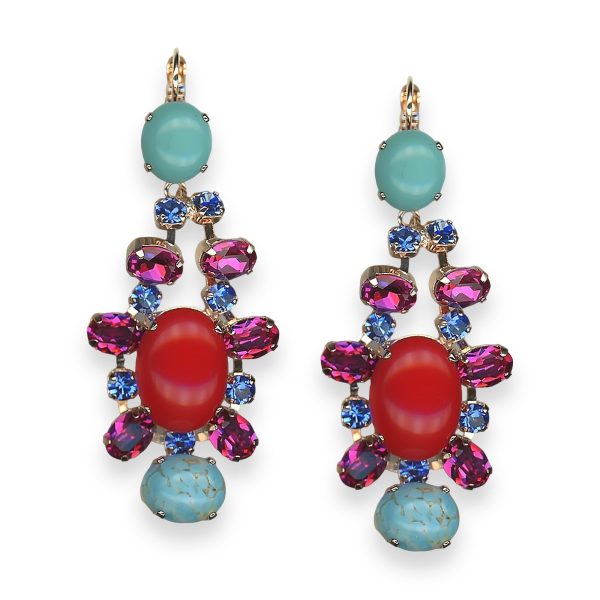 Earrings by Mariana Pretty Woman Coll. Sophisticated Fuchsia, Turq, Red Coral, & Royal Blue Austrian Crystals