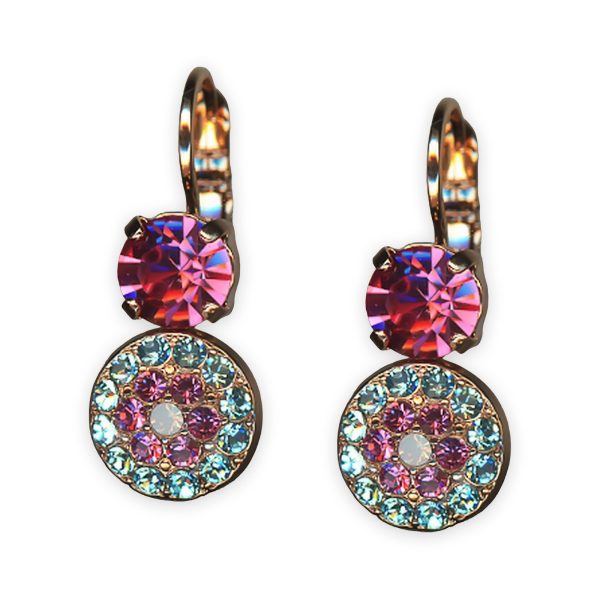 Earrings by Mariana Banana Split Coll. Sassy Rose, Aquamarine, & White Opal Austrian Crystals
