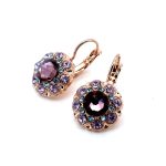 Earrings By Mariana Woman Lovely Royal Purple and Aquamarine Swarovski Crystals - Image 2