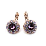 Earrings By Mariana Woman Lovely Royal Purple and Aquamarine Swarovski Crystals
