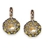 Earrings by Mariana Fields of Gold Coll. Glitzy Sunshine Delight, Lt Yellow, & Clear Austrian Crystals