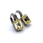Earrings By Mariana Woman Elegant Light Yellow and Clear Swarovski Crystals - Image 2
