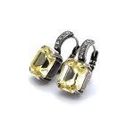 Earrings By Mariana Woman Elegant Light Yellow and Clear Swarovski Crystals - Image 3