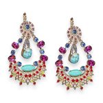 Earrings by Mariana Pretty Woman Coll. Glamorous Turq, Royal Blue, Fuchsia, Siam, & Yellow Austrian Crystals