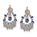 Earrings By Mariana Woman Gorgeous Royal Purple and Aquamarine Swarovski Crystals