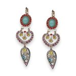 Earrings by Mariana Pretty Woman Coll. Exquisite Turq, Siam, Fuchsia, Yellow, & Aqua Blue Austrian Crystals - Image 2