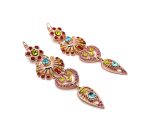 Earrings By Mariana Woman Boho Chic Siam, Yellow and Aqua Swarovski Crystals - Image 3