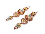 Earrings By Mariana Woman Boho Chic Siam, Yellow and Aqua Swarovski Crystals - Image 2