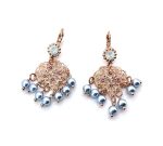 Earrings By Mariana Woman Boho Chic Opal and Rose Swarovski Crystals - Image 2