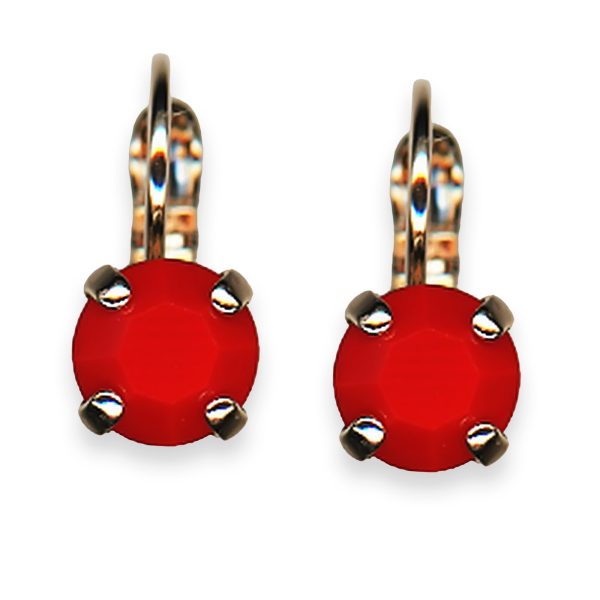 Earrings By Mariana Woman Precious Red Coral Swarovski Crystals