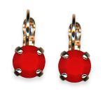 Earrings By Mariana Woman Precious Red Coral Swarovski Crystals - Image 3