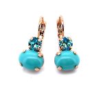 Earrings By Mariana Woman Precious Turquoise and Aquamarine Swarovski Crystals - Image 4